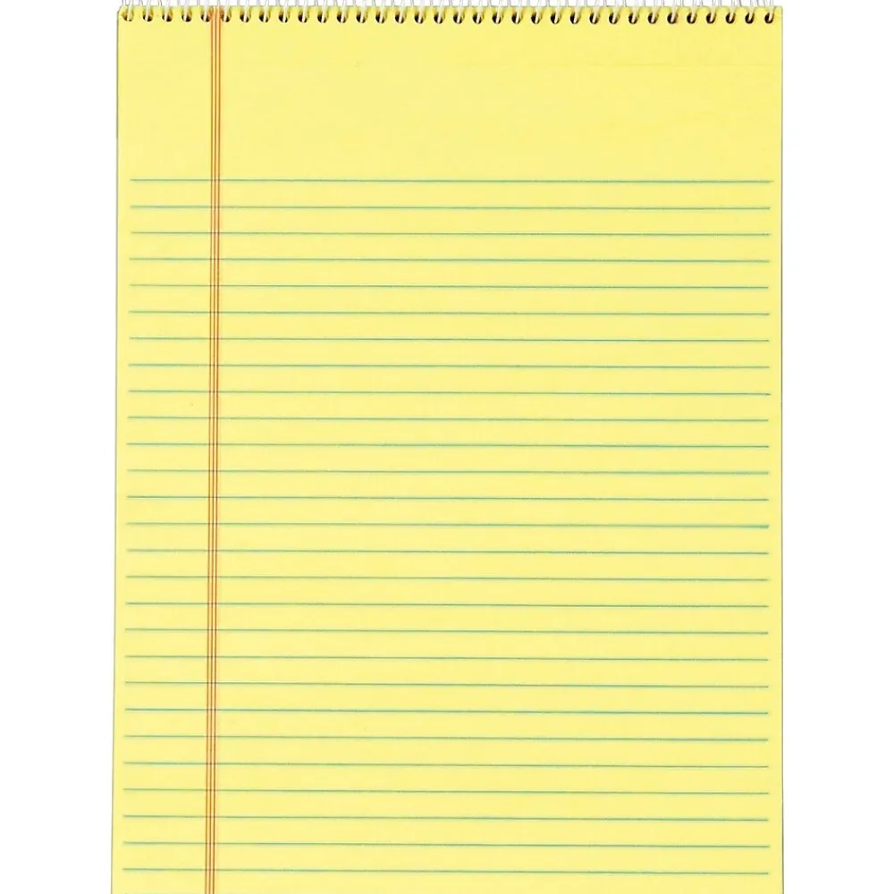 Notepads|TOPS Docket Notepad, 8.5" x 11.75", Wide Ruled, Canary, 70 Sheets/Pad (63621)