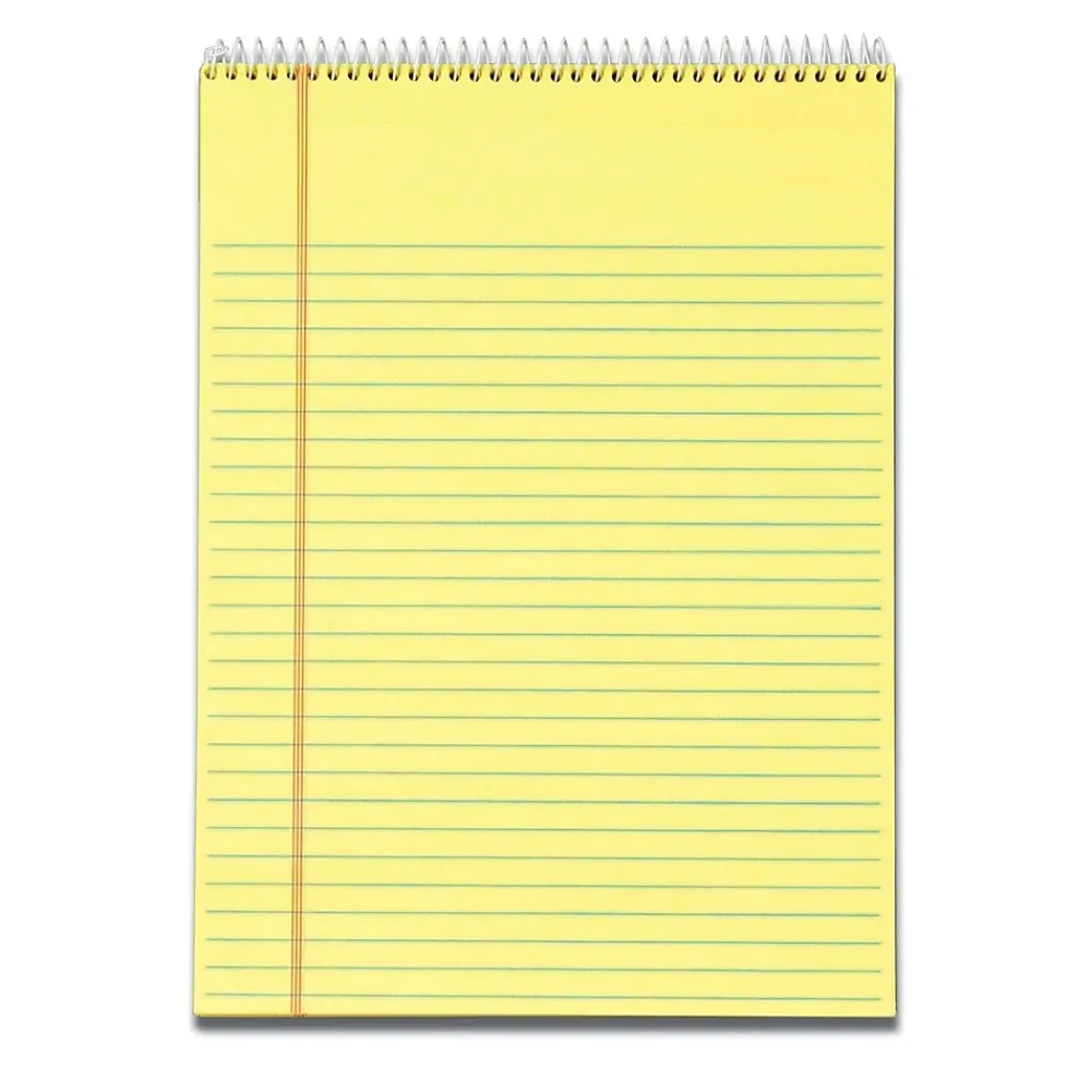 Notepads|TOPS Docket Notepad, 8.5" x 11.75", Wide Ruled, Canary, 70 Sheets/Pad (63621)