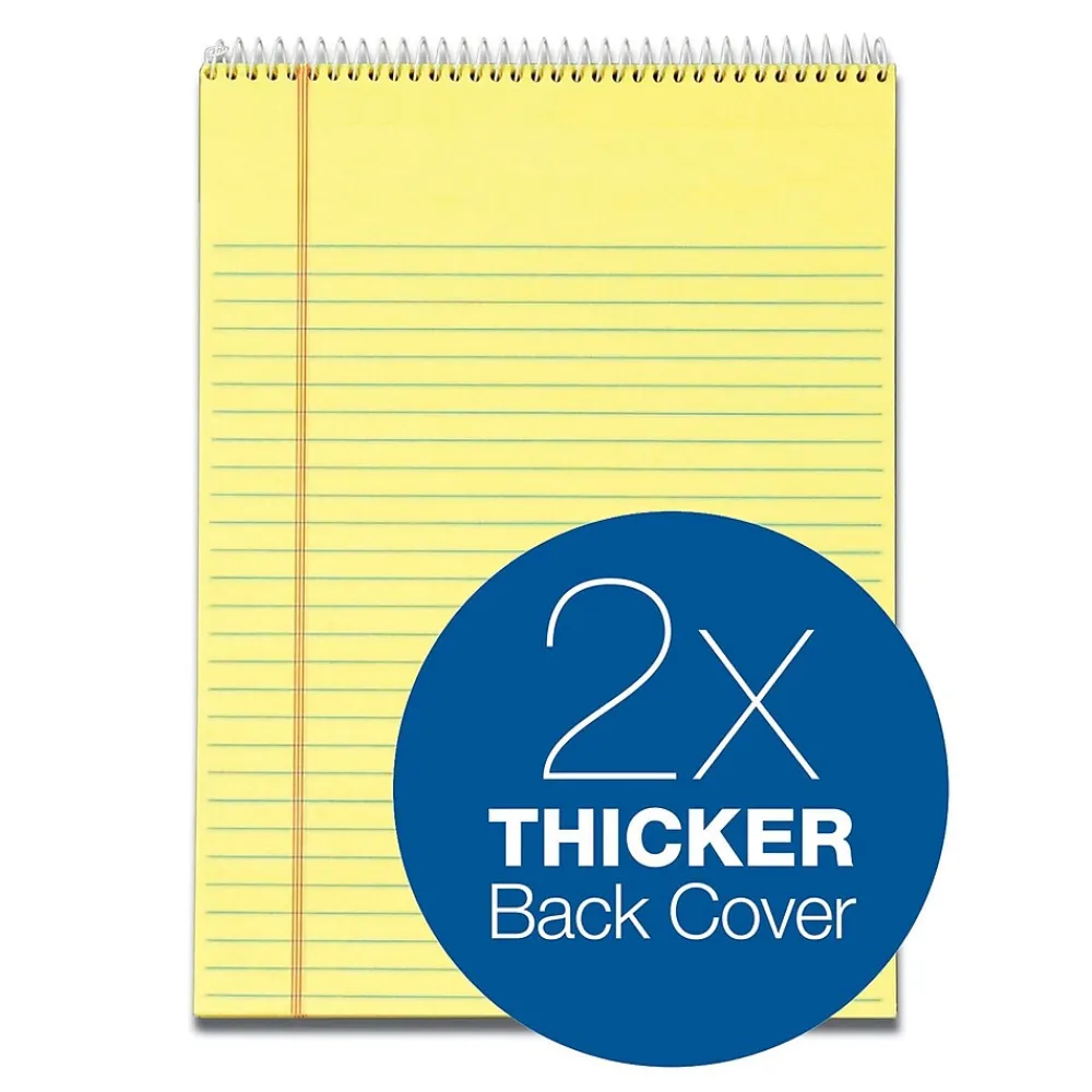 Notepads|TOPS Docket Notepad, 8.5" x 11.75", Wide Ruled, Canary, 70 Sheets/Pad (63621)
