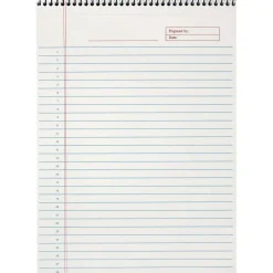 Notepads|TOPS Docket Notepad, 8.5" x 11.75", Wide Ruled, White, 70 Sheets/Pad, 1 Pad/Pack (TOP 99710)