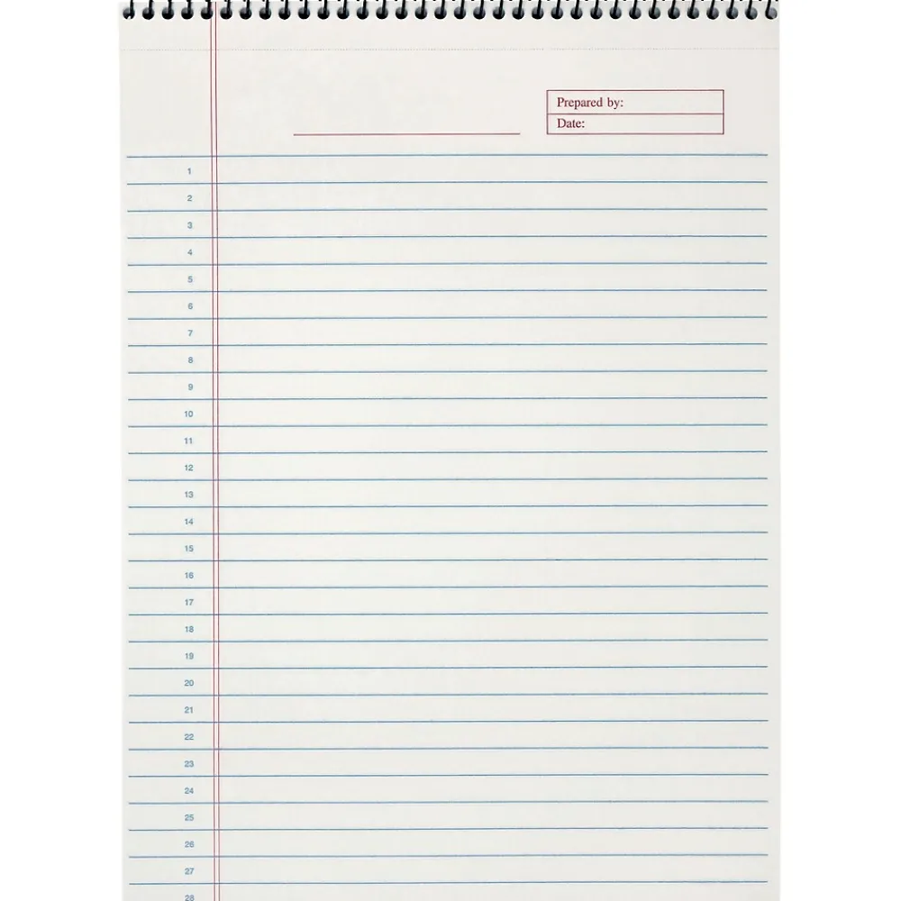 Notepads|TOPS Docket Notepad, 8.5" x 11.75", Wide Ruled, White, 70 Sheets/Pad, 1 Pad/Pack (TOP 99710)
