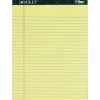 Notepads|TOPS Docket Notepad, 8.5" x 11.75", Wide Ruled, Canary, 50 Sheets/Pad, 6 Pads/Pack (TOP63406)