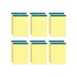 Notepads|TOPS Docket Notepads, 8.5" x 11.75", Wide Ruled, Canary, 50 Sheets/Pad, 12 Pads/Pack (TOP63400)