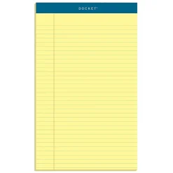 Notepads|TOPS Docket Notepads, 8.5" x 14", Wide, Canary, 50 Sheets/Pad, 12 Pads/Pack (TOP 63580)