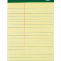 Notepads|TOPS Double Docket Writing Tablets, 8-1/2" x 11-3/4", Law Ruled, Canary, 100 Sheets/Pad, 6 Pads/Pack (63396)