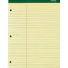 Notepads|TOPS Double Docket Writing Tablet, 8-1/2" x 11-3/4", Law Ruled, Canary, 100 Sheets/Pad (63394)