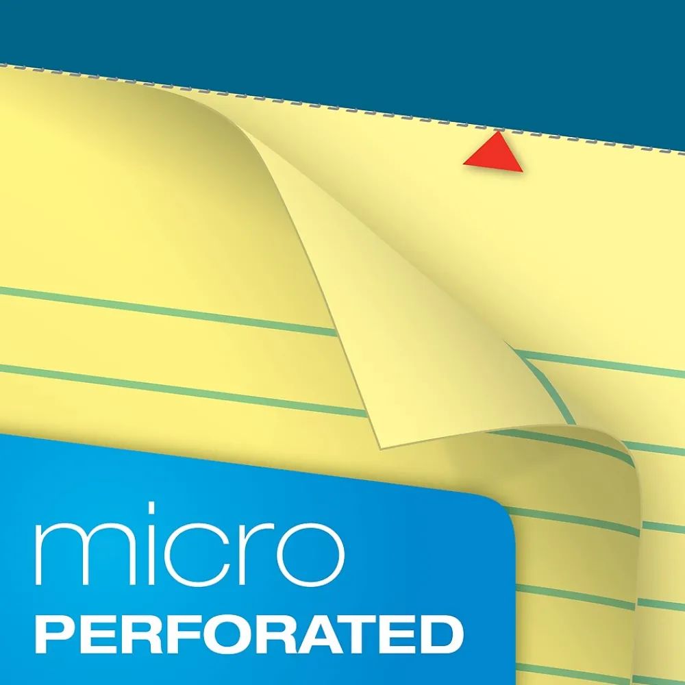 Notepads|TOPS Double Docket Writing Tablet, 8-1/2" x 11-3/4", College Ruled, Canary, 100 Sheets/Pad (63383)