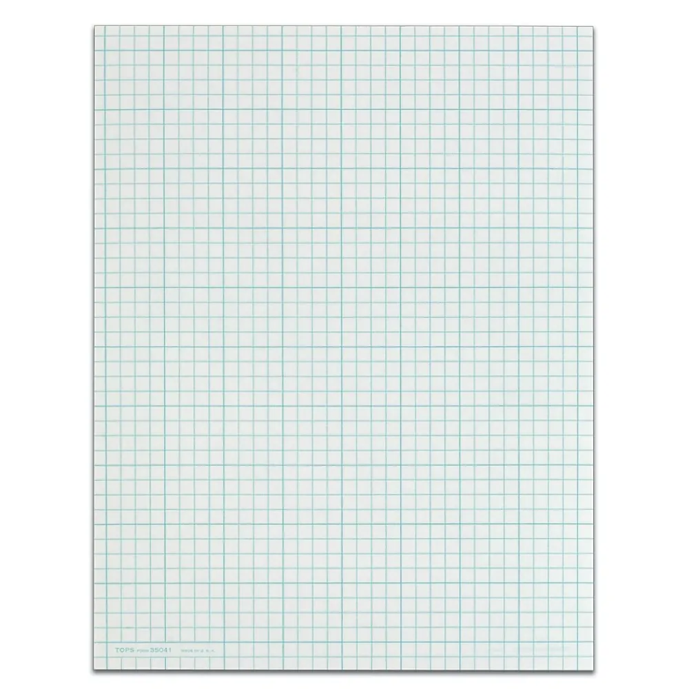 Notepads|TOPS Graph Pad, 8.5" x 11", Graph Ruled, White, 50 Sheets/Pad (35041)