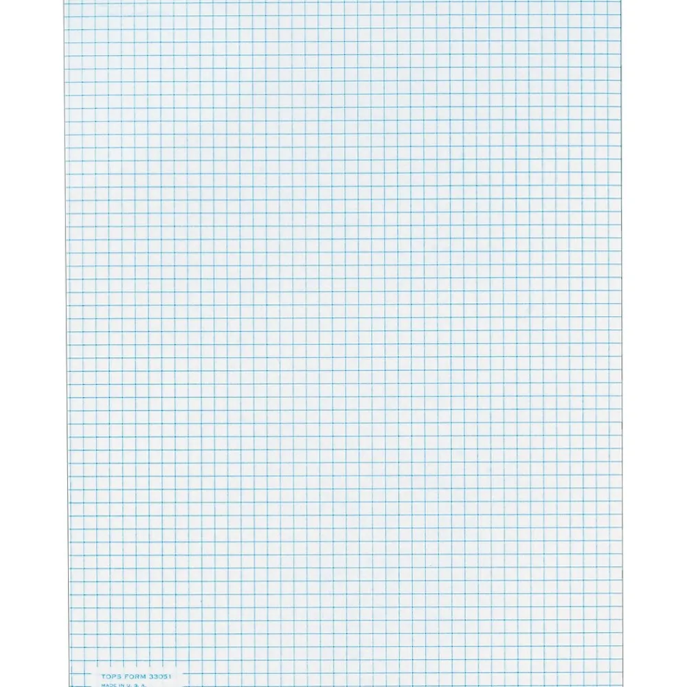 Notepads|TOPS Graph Pad, 8.5" x 11", Quad Ruled, White, 50 Sheets/Pad (33051)