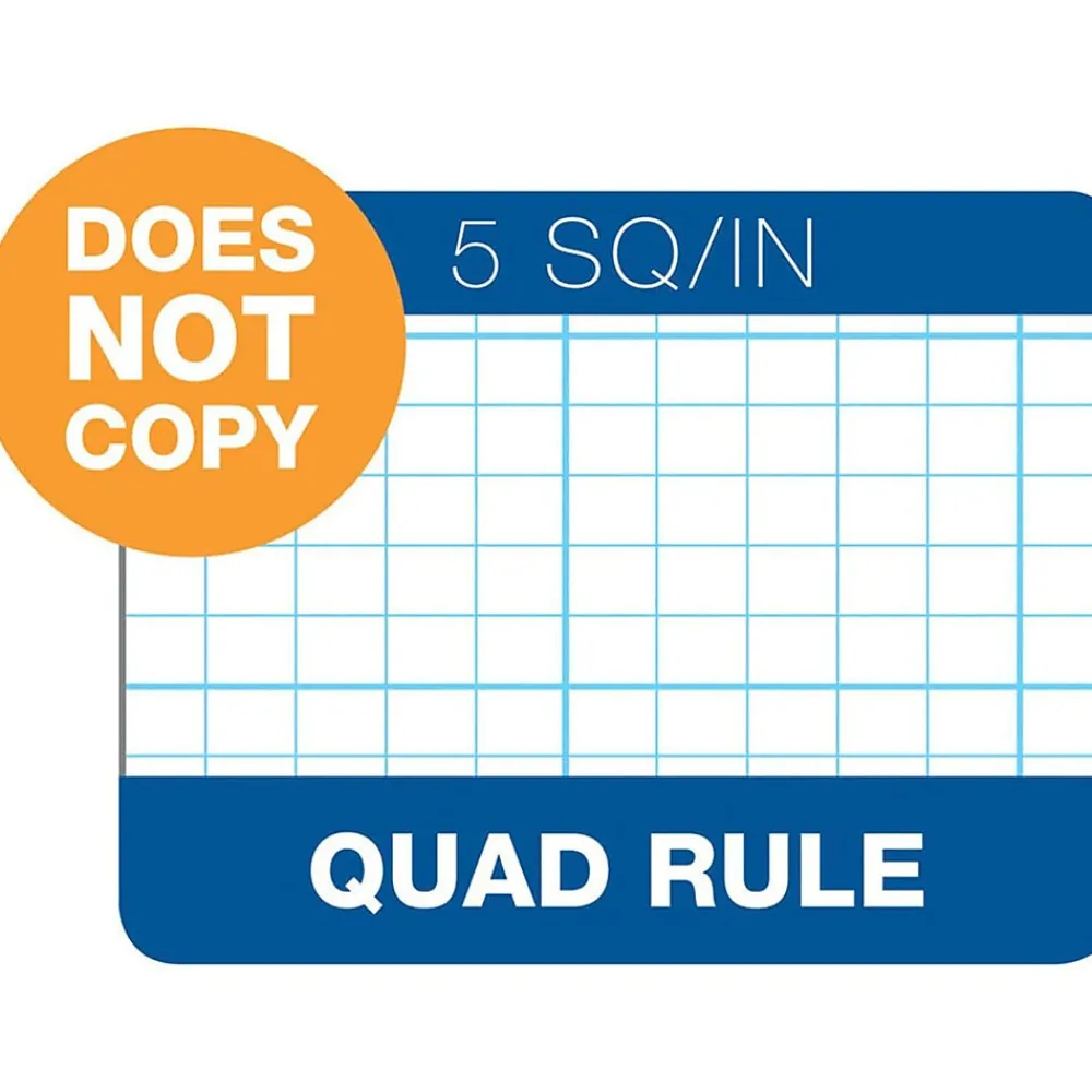 Notepads|TOPS Graph Pad, 8.5" x 11", Quad Ruled, White, 50 Sheets/Pad (33051)