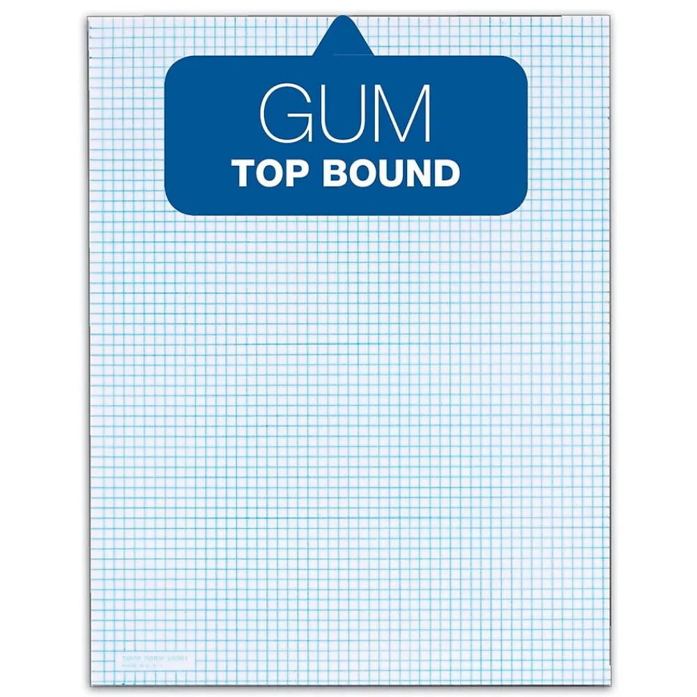 Notepads|TOPS Graph Pad, 8.5" x 11", Quad Ruled, White, 50 Sheets/Pad (33051)