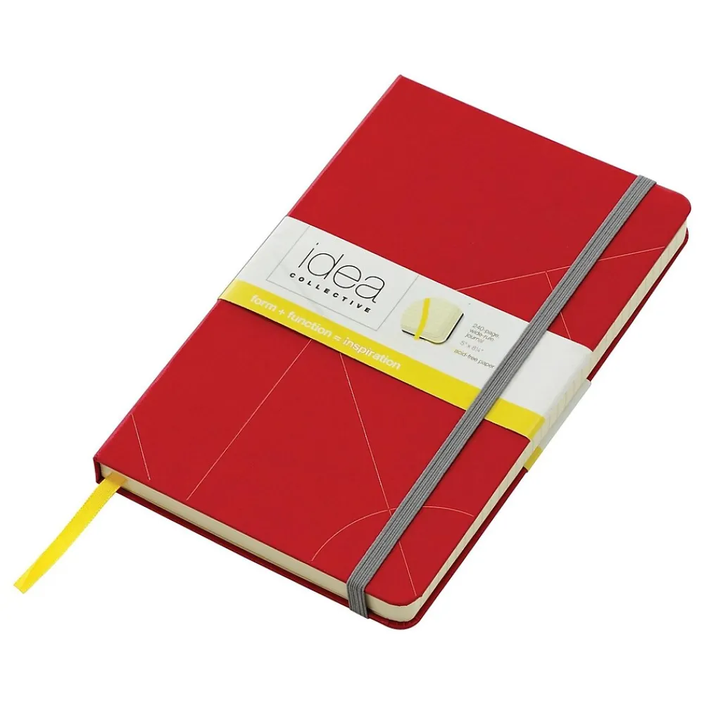 Journals|TOPS Idea Collective Journal, 5" x 8.25", Wide Ruled, Red, 240 Pages (56873)
