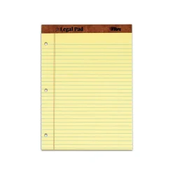 Notepads|TOPS Legal Notepad, 8.5" x 11.75", Wide Ruled, Canary Yellow, 50 Sheets/Pad, 12 Pads/Pack (TOP 75351)