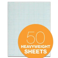 Notepads|TOPS Notepad, 8.5" x 11", Graph Ruled, White, 50 Sheets/Pad (35081)