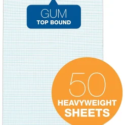 Notepads|TOPS Notepad, 8.5" x 11", Graph Ruled, White, 50 Sheets/Pad (33101)