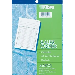 Business Forms*TOPS 2-Part Carbonless Purchase Order, 8 7/16" x 5 9/16", 50 Sets/Book (46500)