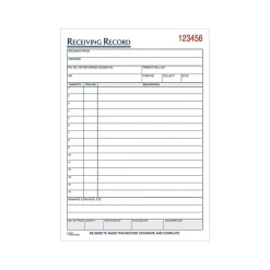 Business Forms*TOPS 3-Part Carbonless Receiving Records, 5.56"W x 7.94"L, 50 Sets/Book (46260)