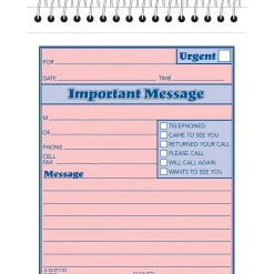 Notepads|TOPS Phone Message Pad, 4-1/4" x 5-1/2", White/Canary, 50 Sheets/Pad (4010)