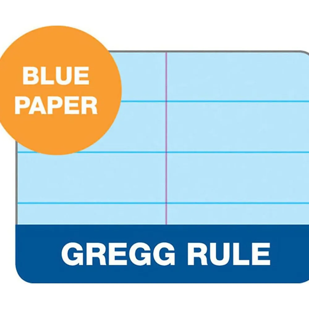 Notepads|TOPS Prism Steno Pads, 6" x 9", Gregg, Blue, 80 Sheets/Pad, 4 Pads/Pack (TOP 80284) Light Blue