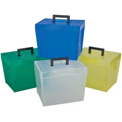 File Storage|TOPS Products Pendaflex Frosted Plastic File Box, Color Varies, Letter Size (ESS20881)