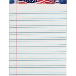 Notepads|TOPS Recycled American Pride Writing Tablet, 8-1/2" x 11-3/4", Legal Ruled, White, 50 Sheets/Pad, 12 Pads/Pack (75140)