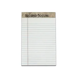 Notepads|TOPS Second Nature Notepads, 5" x 8", Narrow, White, 50 Sheets/Pad, 12 Pads/Pack (74830)