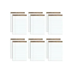 Notepads|TOPS Second Nature Notepad, 8.5" x 11.75", Wide Ruled, White, 50 Sheets/Pad, Dozen (74880)