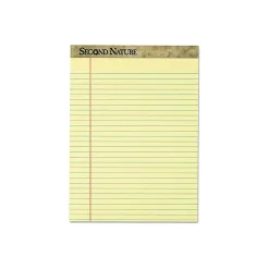 Notepads|TOPS Second Nature Notepads, 8.5" x 11.75", Wide, Canary, 50 Sheets/Pad, 12 Pads/Pack (74890)