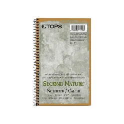 Subject Notebooks|TOPS Second Nature 1-Subject Notebooks, 5" x 8", Narrow Ruled, 80 Sheets, Green (74108)