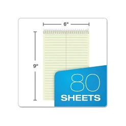 Notepads|TOPS Steno Book, 6" x 9", Gregg Ruled, 80 Sheets, Assorted Colors, 4/Pack (80221)