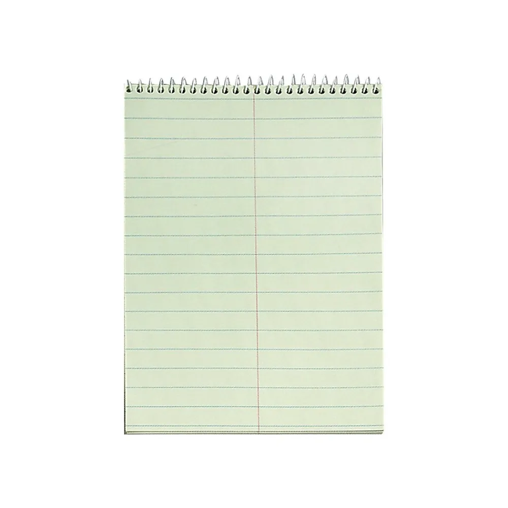 Notepads|TOPS Steno Pad, 6" x 9", Gregg Ruled, Green tint, 60 Sheets/Pad (TOP 8001)
