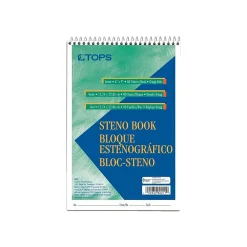Notepads|TOPS Steno Pad, 6" x 9", Gregg, Green Tint, 80 Sheets/Pad (TOP8021)