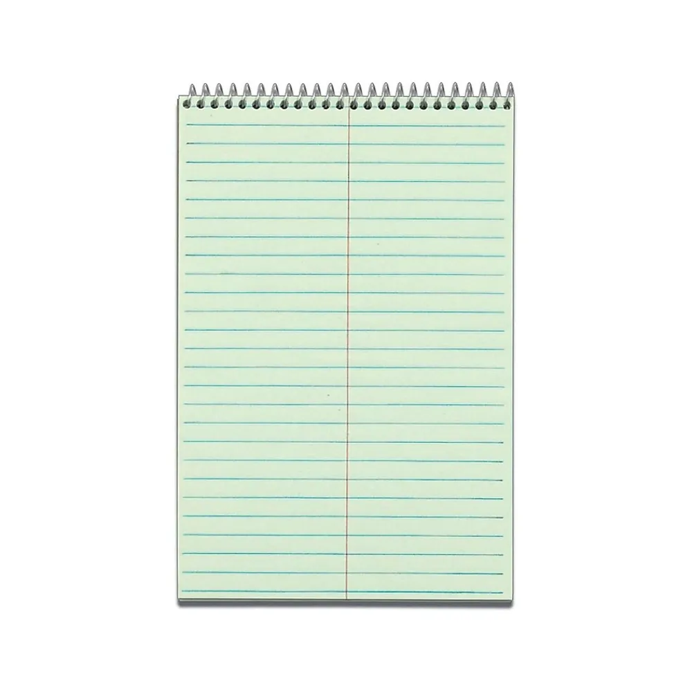Notepads|TOPS Steno Pad, 6" x 9", Gregg, Green Tint, 80 Sheets/Pad (TOP8021)
