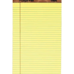 Notepads|TOPS The Legal Pad Writing Pad, Canary, Legal Ruled, 50 Sheets/Pad, 12/Pack
