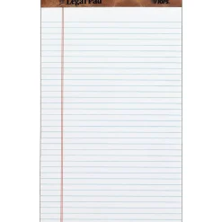Notepads|TOPS The Legal Pad Writing Pad, White, Legal Ruled, 8 1/2" x 14", 50 Sheets/Pad, 1/Pk