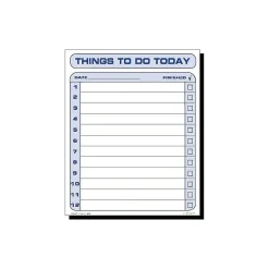 Notepads|TOPS Things To Do Today Memo Pad, 8.5" x 11", White, 100 Sheets/Pad (TOP 2170)