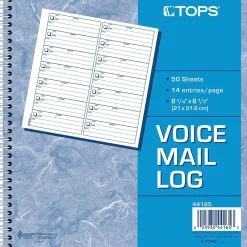 Notepads|TOPS Voice Message Pad, 8-1/2" x 8-1/4", White, 50 Sheets/Pad (44165)