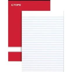Notepads|TOPS Writing Tablets, 6" x 9", Narrow Ruled, Assorted Colors, 100 Sheets/Pad, 4 Pads/Pack (E80228)