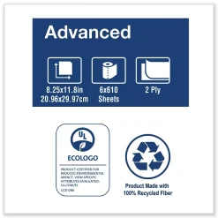 Tork ® Advanced Centerfeed Hand Towel, 2-Ply, 8.25 x 11.8, White, 610/Roll, 6/Carton