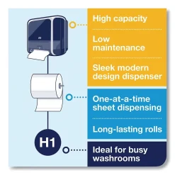 Elevation Matic Hardwound Paper Towel Dispenser, Black (TRK5511282)<Tork Online