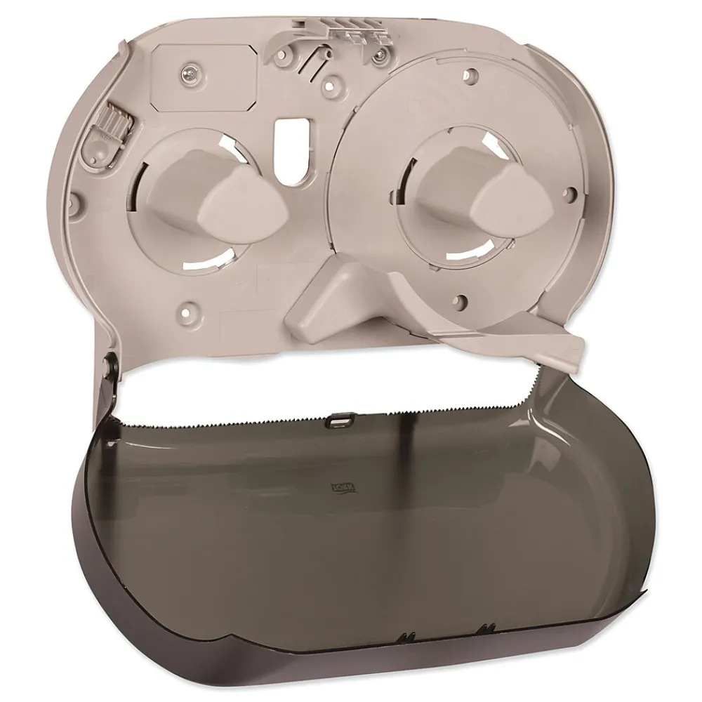 ® Twin Jumbo Roll Bath Tissue Dispenser, 19.29 x 5.51 x 11.83, Smoke/Gray<Tork Hot