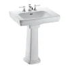 Toto Promenade Rectangular Pedestal Bathroom Sink for 8 inch Center Faucets, Cotton White (LPT530.8N#01)