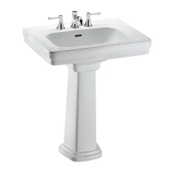 Toto Promenade Rectangular Pedestal Bathroom Sink for 8 inch Center Faucets, Cotton White (LPT530.8N#01)