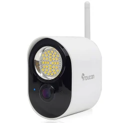Toucan Floodlight Wireless Outdoor Smart Plug-In Security Camera with Night Vision, 2-Way Talk, Siren (TSLC10WU)