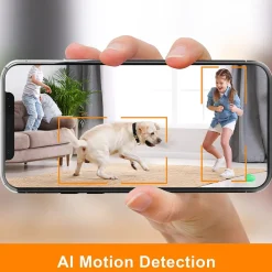 Toucan Seek Wireless Indoor Smart Plug-In Pan and Tilt Security Camera Wi-Fi Night Vision 2-Way Talk Live View, White