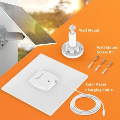 Toucan Solar Panel Charger 9.8 ft. Charging Cable IP65 Weather Resistant Adjustable Wall Mount (TNTSCP05GR)