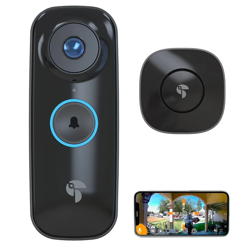 Toucan Wi-Fi Wireless Smart Video Doorbell Pro, Black (TVDP05GR)