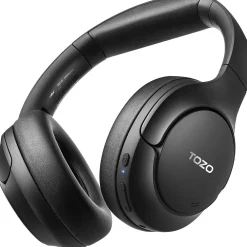 H10 Wireless Noise Cancelling Over-Ear Headphones, Bluetooth, Black (H10BLK)<TOZO Sale