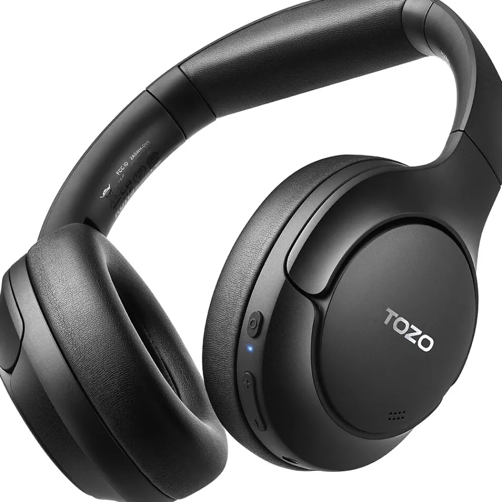 H10 Wireless Noise Cancelling Over-Ear Headphones, Bluetooth, Black (H10BLK)<TOZO Sale