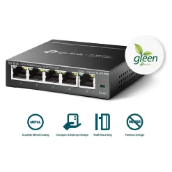 TP-LINK Easy Smart 5-Port Gigabit Ethernet Smart Switch, 10/100/1000 Mbps, Black (TL-SG105E)